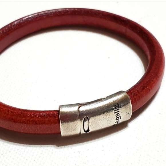 Men's Bracelet Regaliz Brown Leather Silver Clasp - Picture 3 of 10